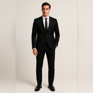 Celio Club Men’s Black Two-Piece Suit Jacket & Trousers 50R / 42